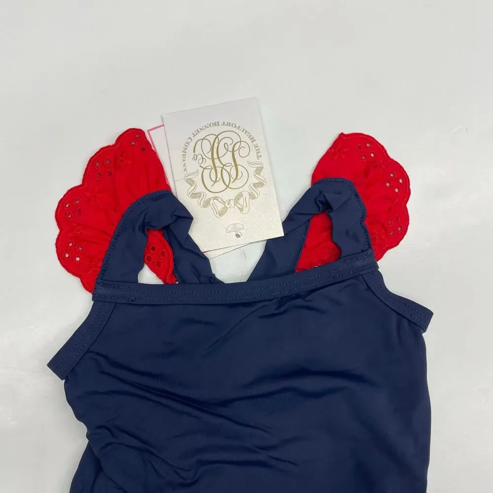 NWT TBBC 0/6M Long Bay Bathing Suit in Nantucket Navy